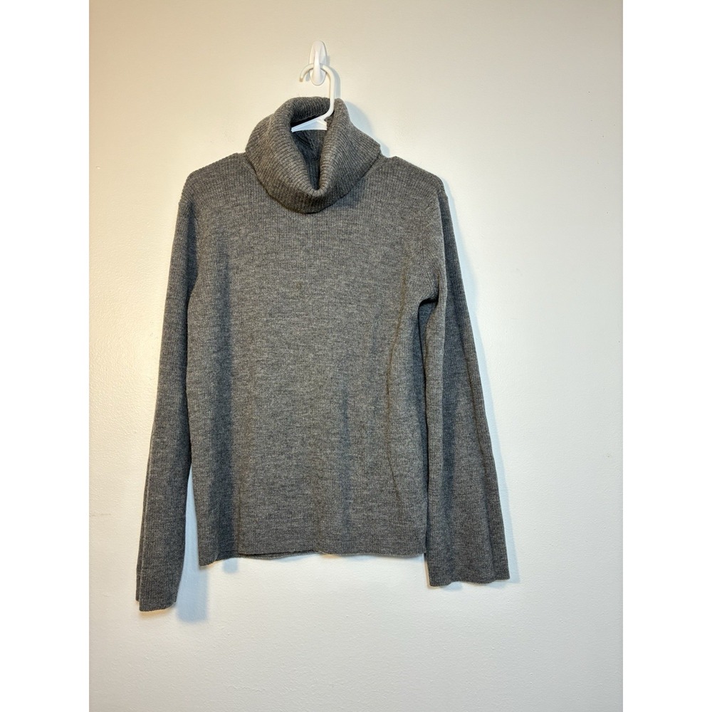 Mercer and Madison 100% Merino Wool Turtleneck Ribbed‎ Sweater Sz XL Gray